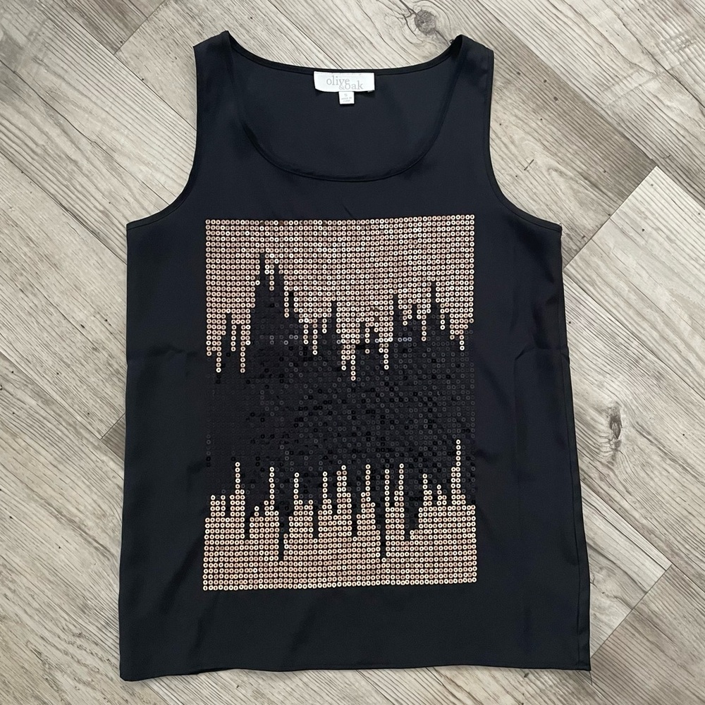 Olive and Oak Sequin and Black Tank Top